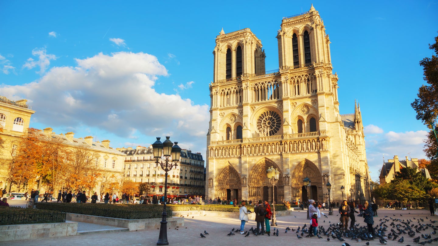 Notre Dame de Paris cathedral on sunny day