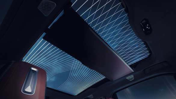 Panorama glass roof Sky Lounge BMW 7 Series Sedan G70 ICE 740i M sports package BMW 7 Series Sedan G70 ICE 740i M sports package interior view Panorama glass roof Sky Lounge