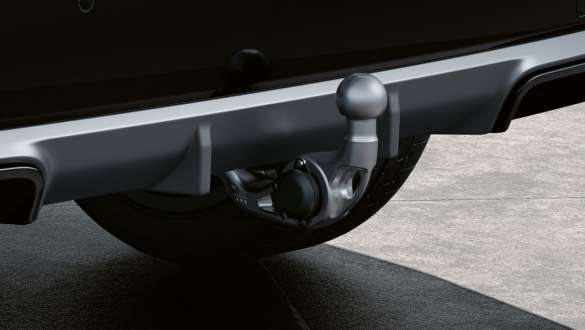 BMW X1 U11 PHEV exterior trailer tow hitch BMW X1 U11 PHEV exterior Frozen Pure Grey metallic trailer tow hitch detail
