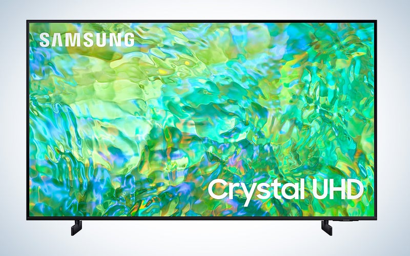 Samsung Crystal UC8000 with green liquid on the screen