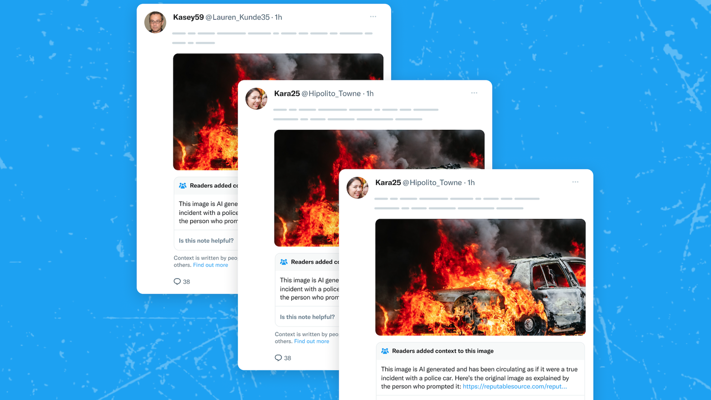 Twitter Community Notes flagging screenshots